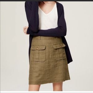 LOFT NEW khaki linen safari skirt
